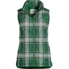 Lands’ End Women’s Quilted Puffer Vest(Light Emerald Plaid)