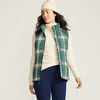 Lands’ End Women’s Quilted Puffer Vest(Light Emerald Plaid)