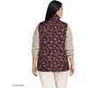 Lands’ End Women’s Quilted Puffer Vest(Lush Burgundy Tossed Floral)