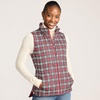 Lands’ End Women’s Quilted Puffer Vest(Rich Red Plaid)