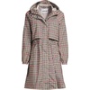 Lands’ End Women’s Squall Packable Long Raincoat(Rich Ginger Plaid)