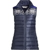Lands’ End Women’s Wanderweight Packable Ultralight Down Vest(Deep Sea Navy Fairisle)