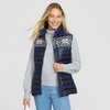 Lands’ End Women’s Wanderweight Packable Ultralight Down Vest(Deep Sea Navy Fairisle)