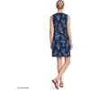 Women’s Cotton Jersey Notch Neck Dress with Soutache(Deep Sea Poppy Floral)