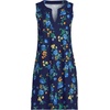 Women’s Cotton Jersey Notch Neck Dress with Soutache(Deep Sea Poppy Floral)