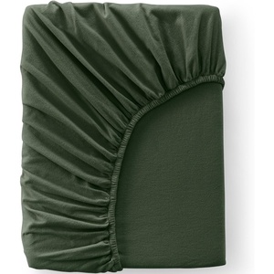 Comfy Super Soft Cotton Flannel Fitted Bed Sheet – 5oz Queen Cypress Green(Fresh Evergreen)