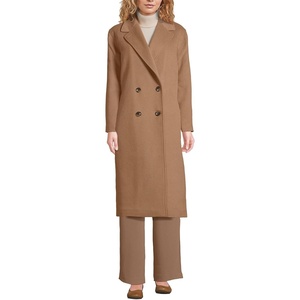 Lands’ End Women’s Insulated Double Breasted Wool Coat(Honey Beige)