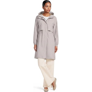 Lands’ End Women’s Squall Packable Long Raincoat(Soft Mushroom)