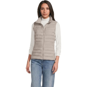 Lands’ End Women’s Wanderweight Packable Ultralight Down Vest(Soft Mushroom)