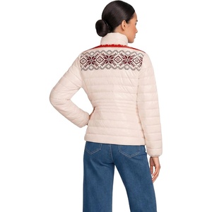 Lands’ End Women’s Wanderweight Ultralight Packable Down Jacket(Bright Poppy Fairisle)