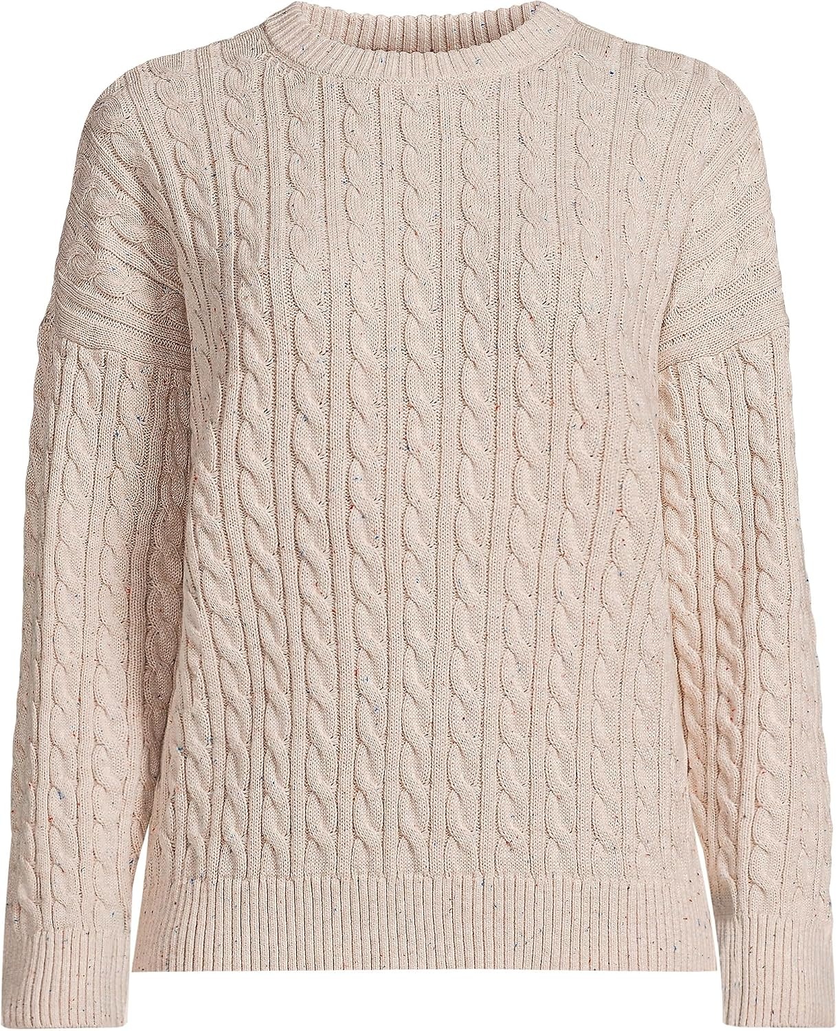 image:imageLands End Womens Drifter Jersey Crewneck SweaterOatmeal Sprinkle Heather