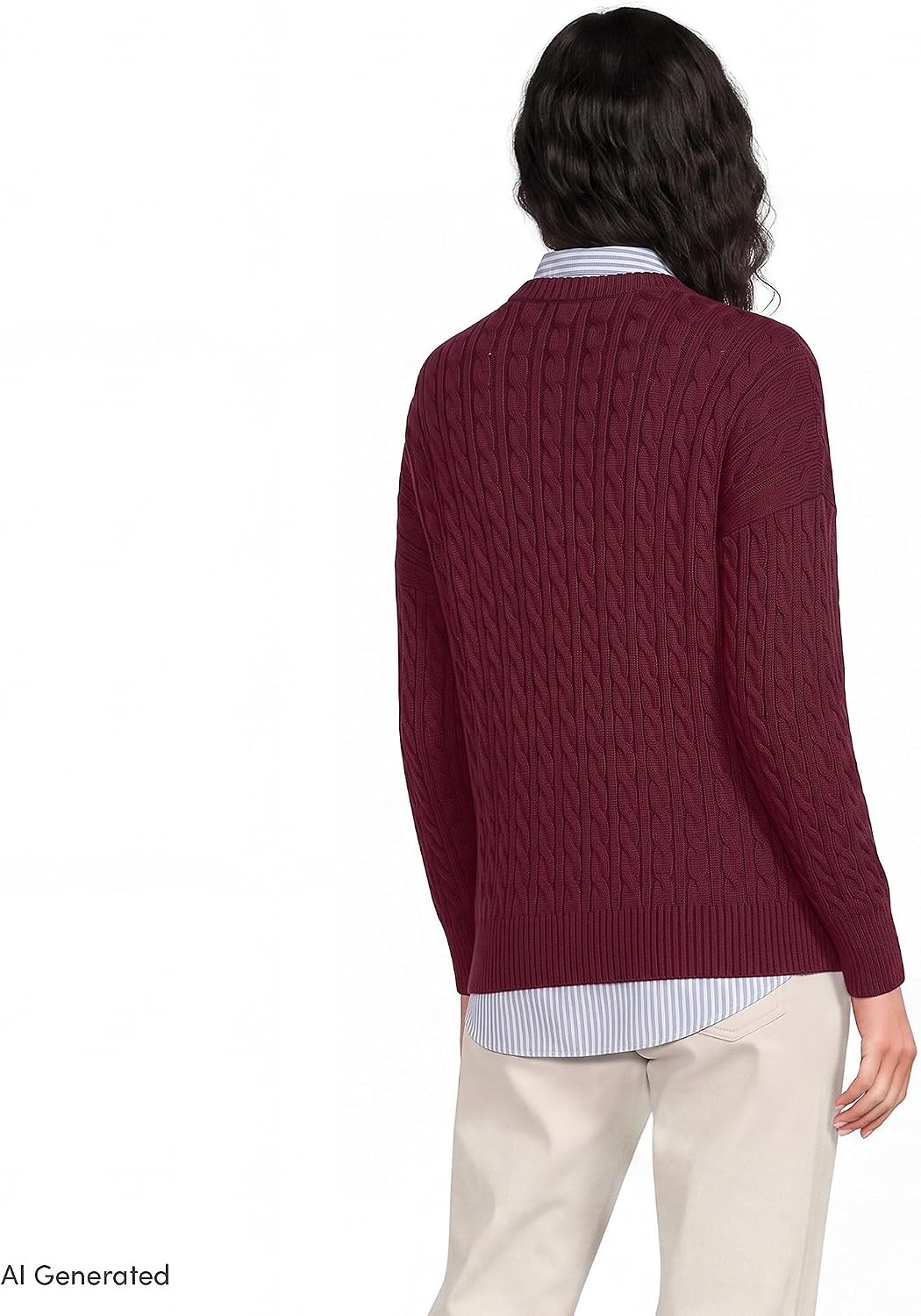 image:imageLands End Womens Drifter Jersey Crewneck SweaterRich Burgundy