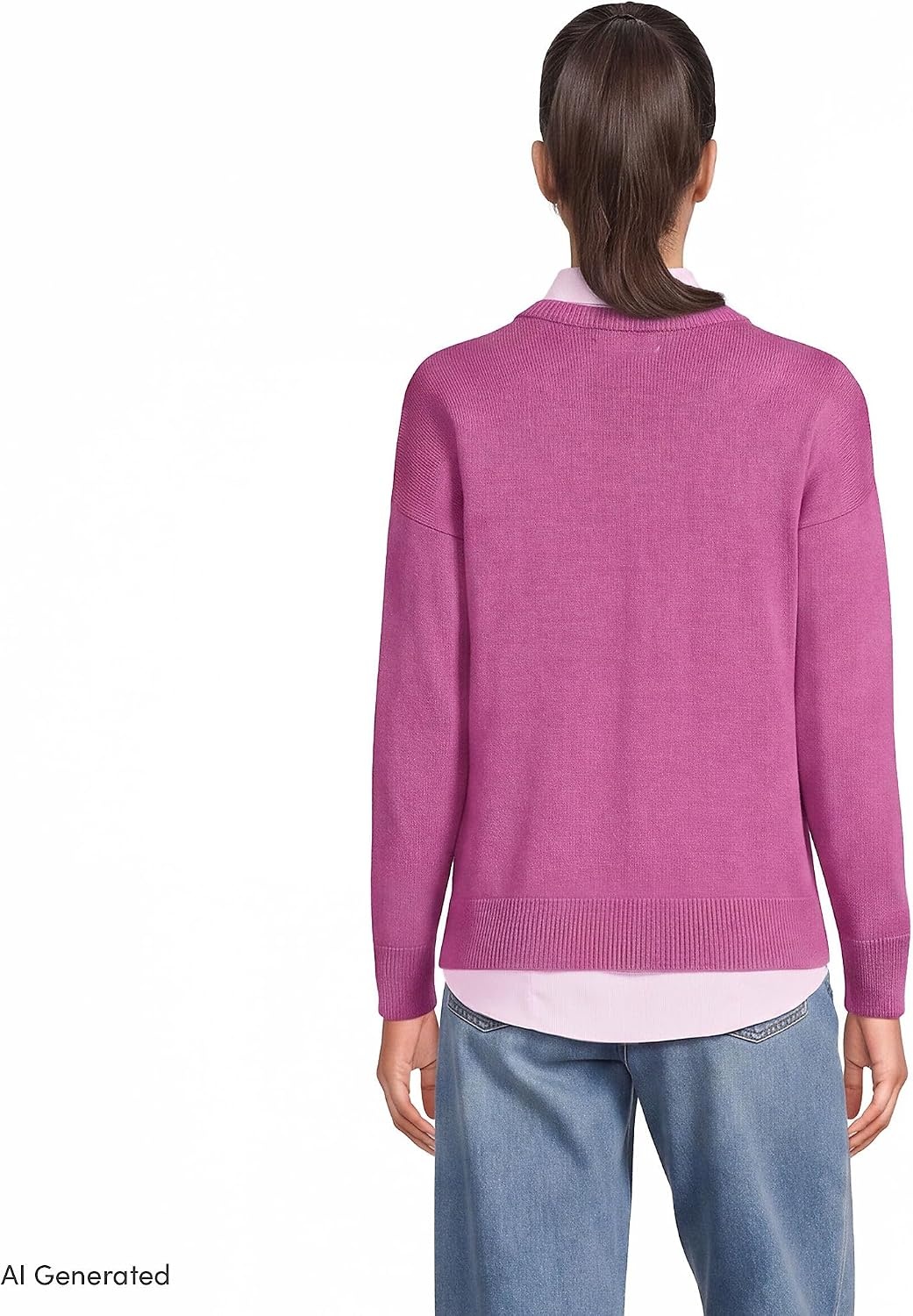 image:imageLands End Womens Drifter Jersey Crewneck SweaterSoft Raspberry Heather