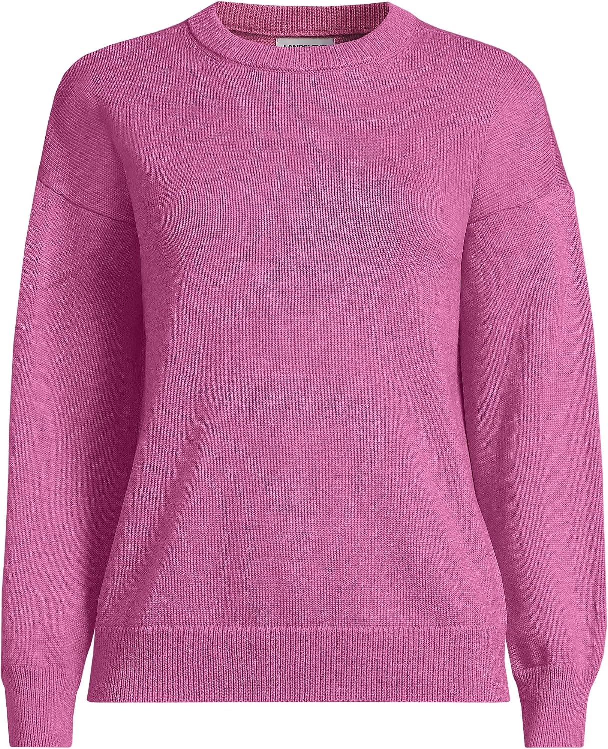 image:imageLands End Womens Drifter Jersey Crewneck SweaterSoft Raspberry Heather