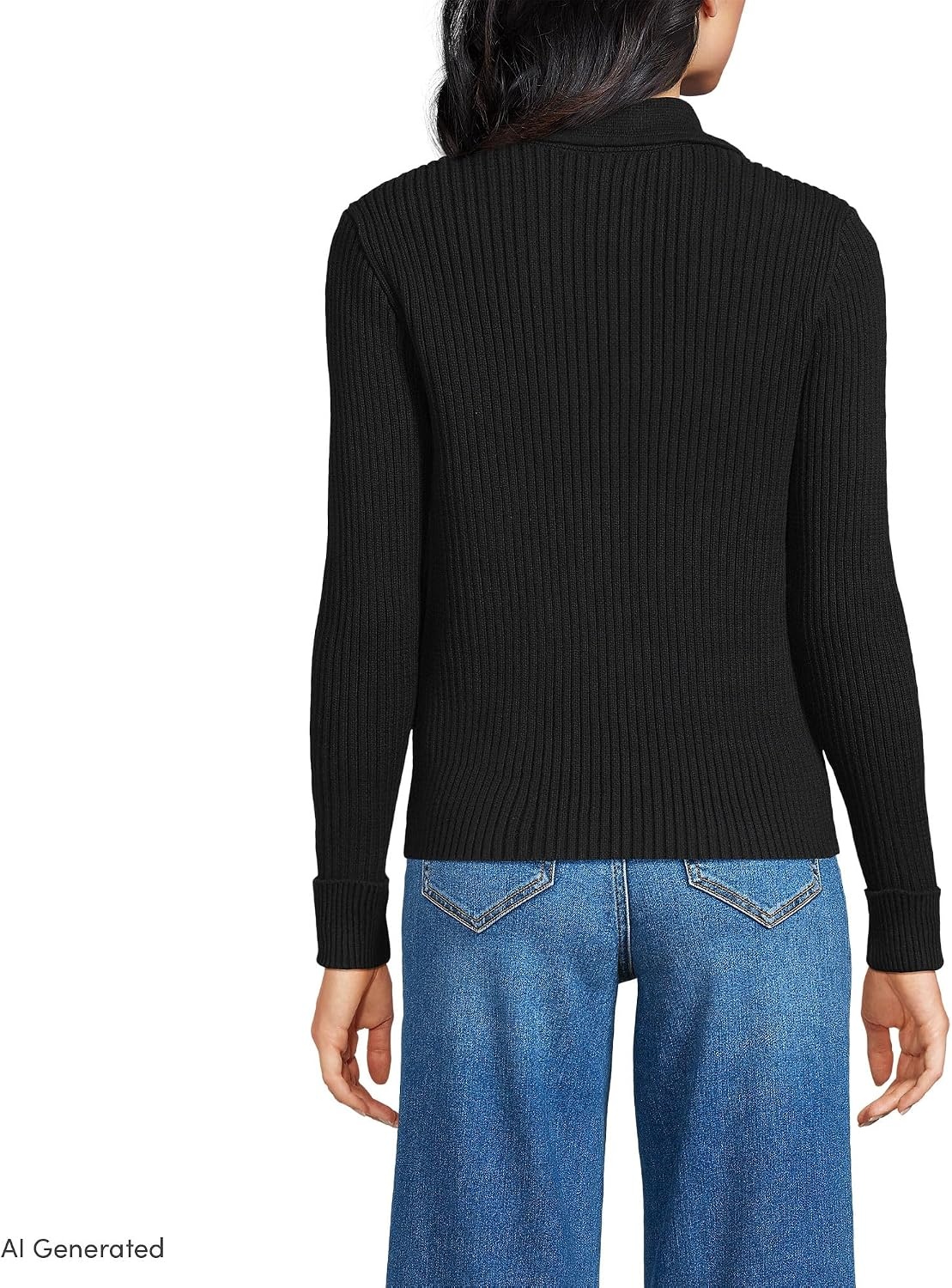 image:imageWomens Drifter Ribbed Collared Blazer SweaterBlack