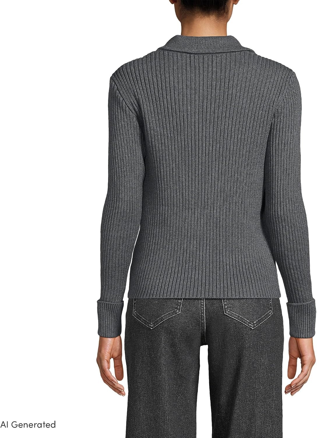 image:imageWomens Drifter Ribbed Collared Blazer SweaterCharcoal Heather