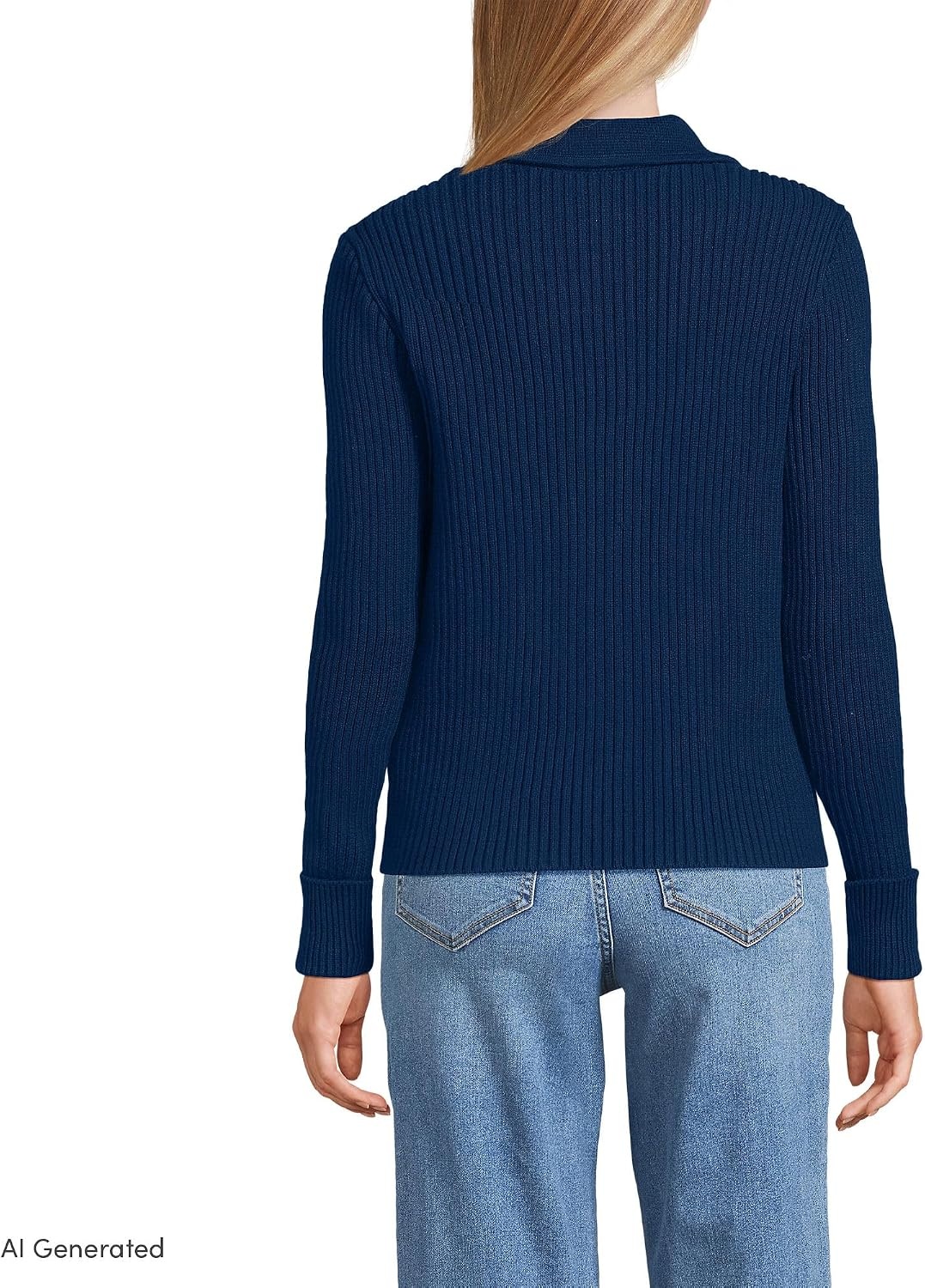 image:imageWomens Drifter Ribbed Collared Blazer SweaterDeep Sea Navy