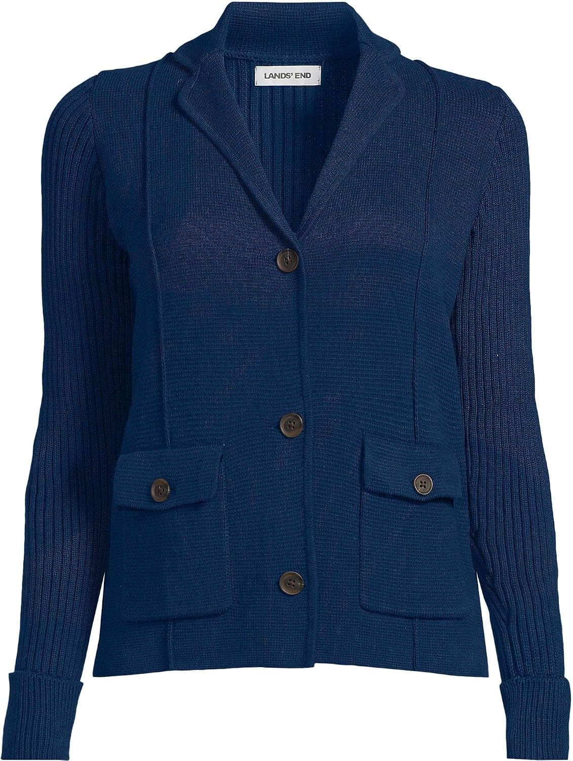 image:imageWomens Drifter Ribbed Collared Blazer SweaterDeep Sea Navy