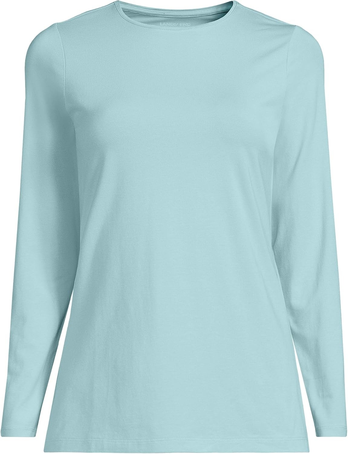 image:imageWomens Plus Size Lightweight Jersey Skimming Long Sleeve Crew Neck TshirtLight Seagrass