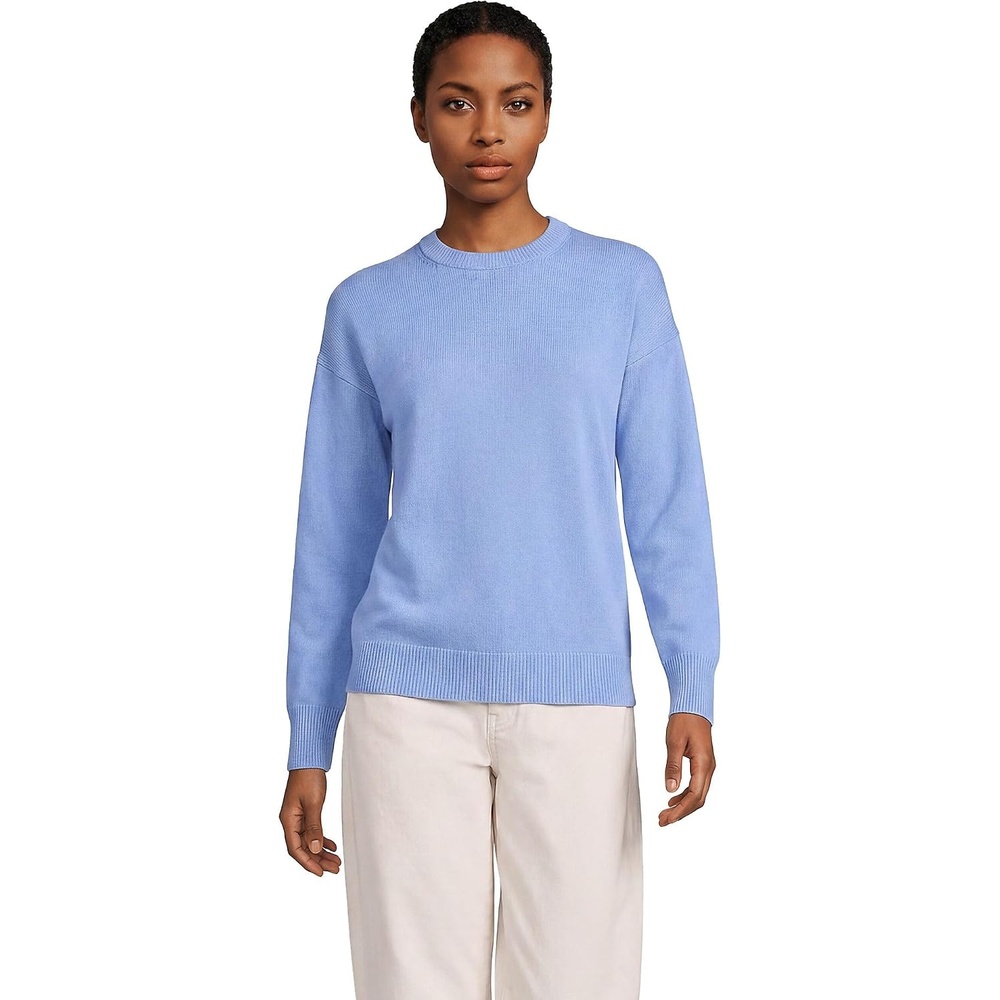 image:imageLands End Womens Drifter Jersey Crewneck SweaterClear Blue Sky