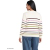 Lands’ End Women’s Drifter Jersey Crewneck Sweater(Fresh Ivory Multi Stripe)