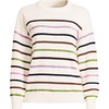 Lands’ End Women’s Drifter Jersey Crewneck Sweater(Fresh Ivory Multi Stripe)