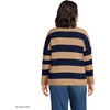 Lands’ End Women’s Drifter Jersey Crewneck Sweater(Light Camel/Navy Stripe)