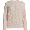 Lands’ End Women’s Drifter Jersey Crewneck Sweater(Oatmeal Sprinkle Heather)