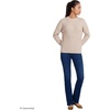 Lands’ End Women’s Drifter Jersey Crewneck Sweater(Oatmeal Sprinkle Heather)