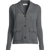 Women’s Drifter Ribbed Collared Blazer Sweater(Charcoal Heather)