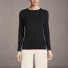 Women’s Plus Size Lightweight Jersey Skimming Long Sleeve Crew Neck T-shirt(Black)