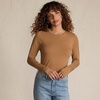 Women’s Plus Size Lightweight Jersey Skimming Long Sleeve Crew Neck T-shirt(Canyon Camel)