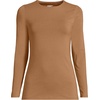 Women’s Plus Size Lightweight Jersey Skimming Long Sleeve Crew Neck T-shirt(Canyon Camel)