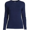 Women’s Plus Size Lightweight Jersey Skimming Long Sleeve Crew Neck T-shirt(Deep Sea Navy)