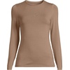 Women’s Plus Size Lightweight Jersey Skimming Long Sleeve Crew Neck T-shirt(Honey Beige)
