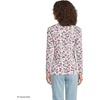 Women’s Plus Size Lightweight Jersey Skimming Long Sleeve Crew Neck T-shirt(Ivory/Pink Hydrangea)