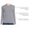 Women’s Plus Size Lightweight Jersey Skimming Long Sleeve Crew Neck T-shirt(Navy/White Micro Stripe)