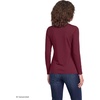 Women’s Plus Size Lightweight Jersey Skimming Long Sleeve Crew Neck T-shirt(Rich Burgundy)