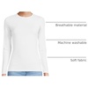 Women’s Plus Size Lightweight Jersey Skimming Long Sleeve Crew Neck T-shirt(White)