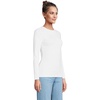 Women’s Plus Size Lightweight Jersey Skimming Long Sleeve Crew Neck T-shirt(White)
