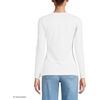 Women’s Plus Size Lightweight Jersey Skimming Long Sleeve Crew Neck T-shirt(White)