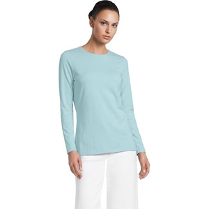 Women’s Plus Size Lightweight Jersey Skimming Long Sleeve Crew Neck T-shirt(Light Seagrass)
