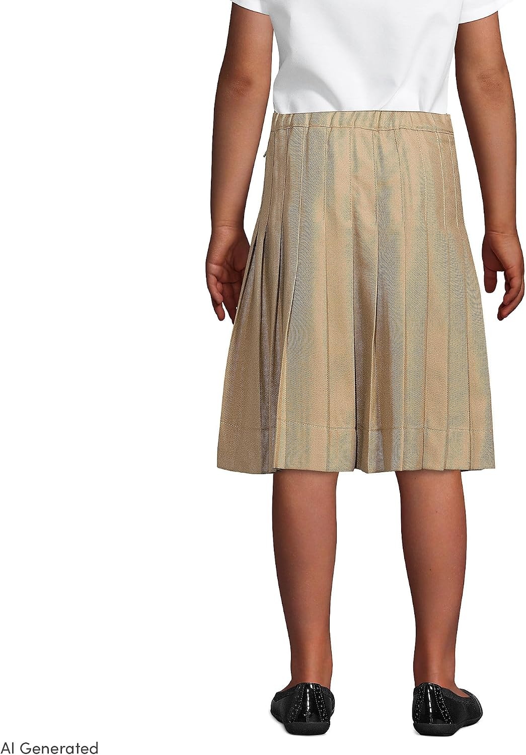 image:imageLands End School Uniform Girls Solid Pleated Skirt Below the KneeKhaki