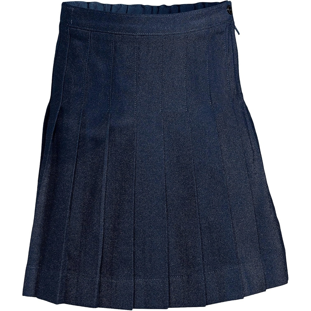 image:imageLands End School Uniform Girls Solid Pleated Skirt Below the KneeAcademic Classic Navy
