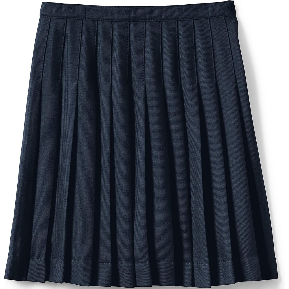 image:imageLands End School Uniform Girls Solid Pleated Skirt Below the KneeClassic Navy