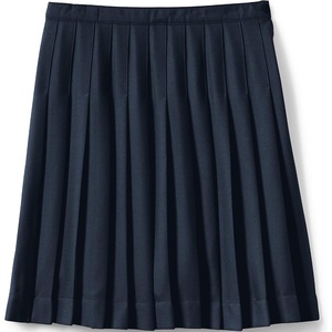 Lands’ End School Uniform Girls Solid Pleated Skirt Below the Knee(Classic Navy)