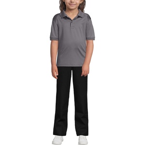 School Uniform Kids Short Sleeve Rapid Dry Polo Shirt(Arctic Gray)