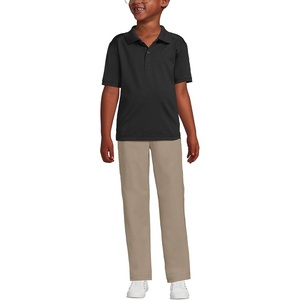 School Uniform Kids Short Sleeve Rapid Dry Polo Shirt(Black)