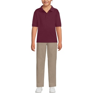 School Uniform Kids Short Sleeve Rapid Dry Polo Shirt(Burgundy)