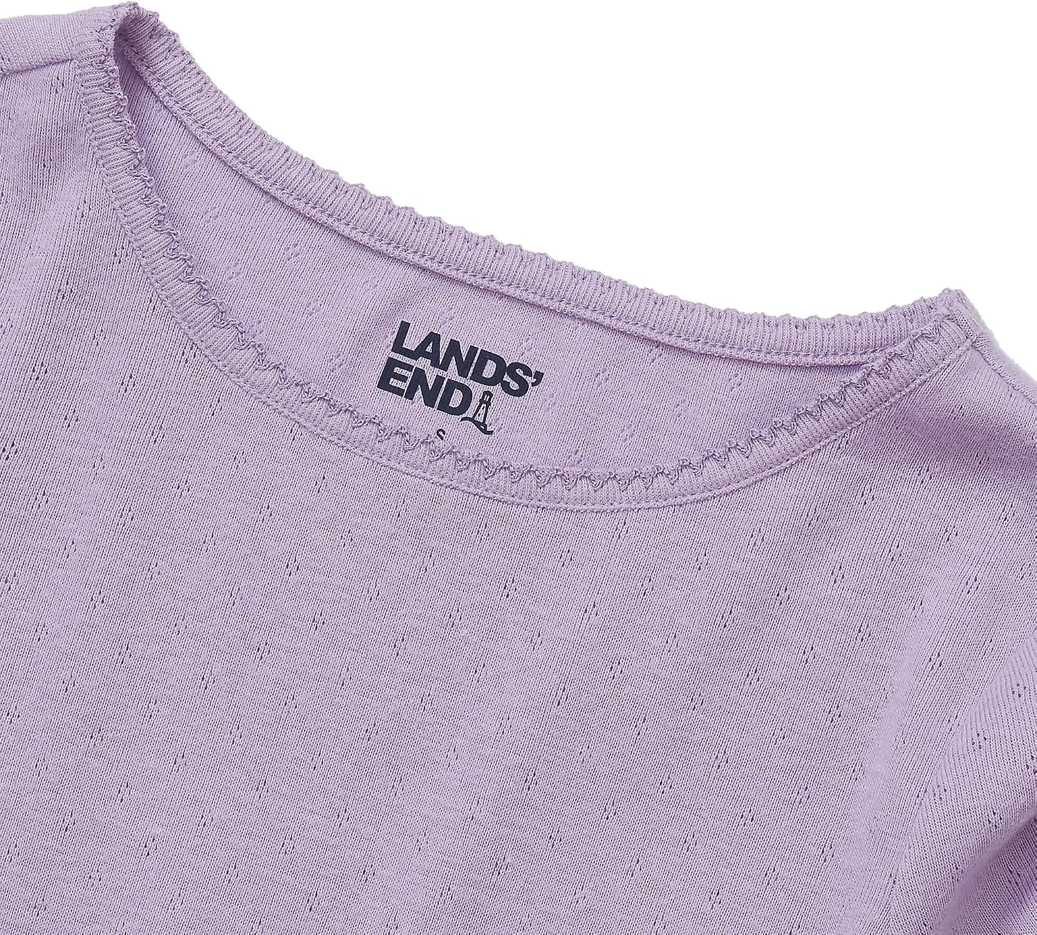image:imageLands End Girls Long Sleeve Pointelle Knit ShirtLilac Breeze